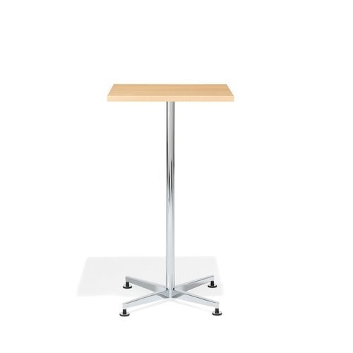 Moderner Stehtisch - san_siro - Kusch & Co - Holzfurnier / Gestell aus verchromtem Stahl / quadratisch
