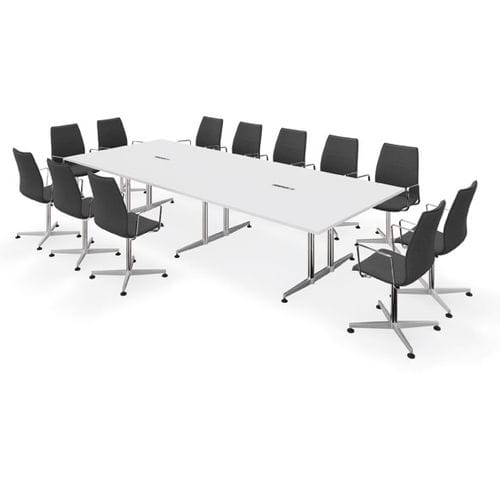 Moderner Besprechungstisch - san_siro - Kusch & Co - Holzfurnier / HPL / Gestell aus heißlackiertem Stahl