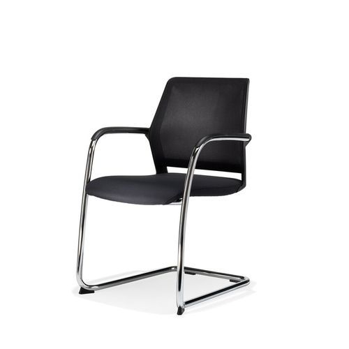 Moderner Besucherstuhl - São Paulo - Kusch & Co - für den Innenraum / feuerfester Stoff / Leder