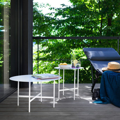Moderner Couchtisch - BETA - Müller - Aluminium / pulverbeschichteter Stahl / Gestell aus Metall