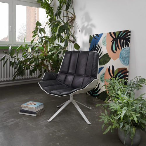 Moderner Sessel - MARTINI - Müller - Leder / Filz / Aluminium