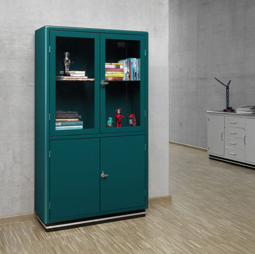 Moderner Vitrinenschrank - SB 424 - Müller - bodenstehend / Metall / Glas