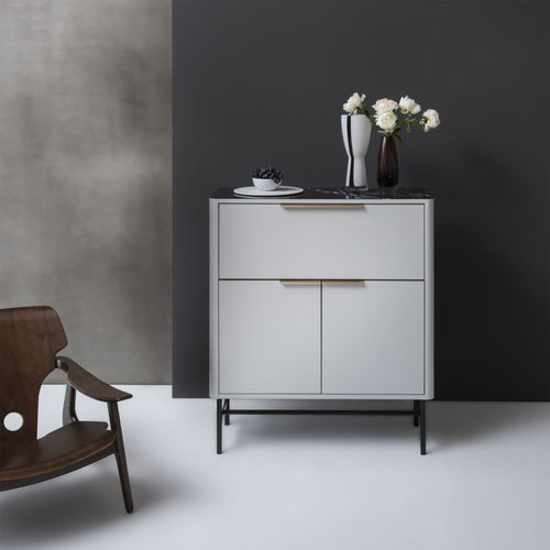 Modernes Sideboard - S 50 - Müller - Aluminium / Linoleum / Glas