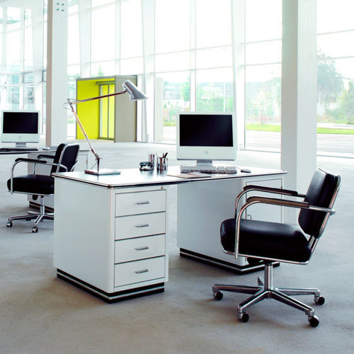 Bodenstehender Schreibtisch - TB 228 - Müller - modern / Linoleum / gerade
