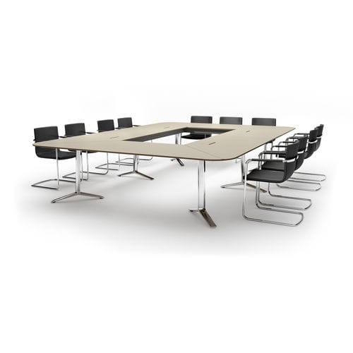 Moderner Besprechungstisch - TALK - Renz - Holzfurnier / Laminat / Gestell aus Aluminium