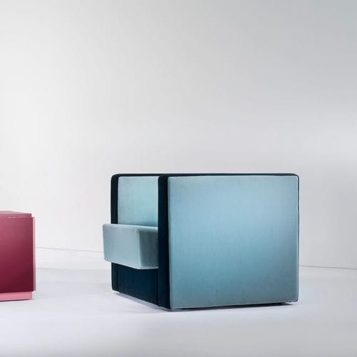 Bauhaus-Design-Sessel - D1N - Tecta - Stoff / Leder / blau