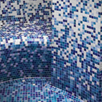 Glasmosaikfliese - SHADING BLEND EUCALYPTUS - Trend - poliert / für Badezimmer / Boden