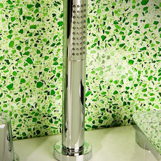 Terrazzo-Fliesen - GREEN DREAM - Trend - poliert / für Badezimmer / Wand