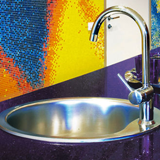 Fliesen für den Innenraum - PURPLE BLUE - Trend - Wand / Terrazzo / poliert