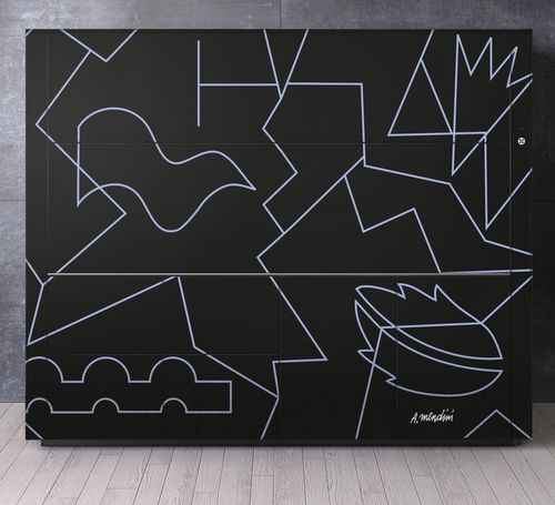 Moderner Barschrank - Logica Celata Vitrum Arte Mendini - VALCUCINE - Glas / schwarz