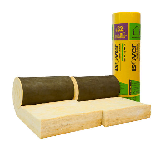 Thermo-akustische Isolierung - Isofaçade Voile Noir 32R - ISOVER SAINT-GOBAIN - Glaswolle / Rollen / Außen