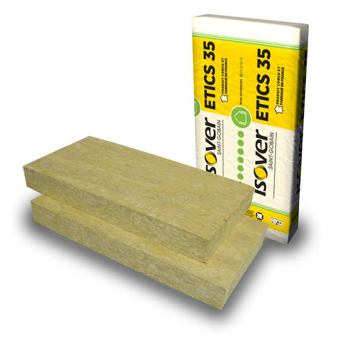 Thermo-akustische Isolierung - Etics 35 - ISOVER SAINT-GOBAIN - Steinwolle / steife Platten / Außen
