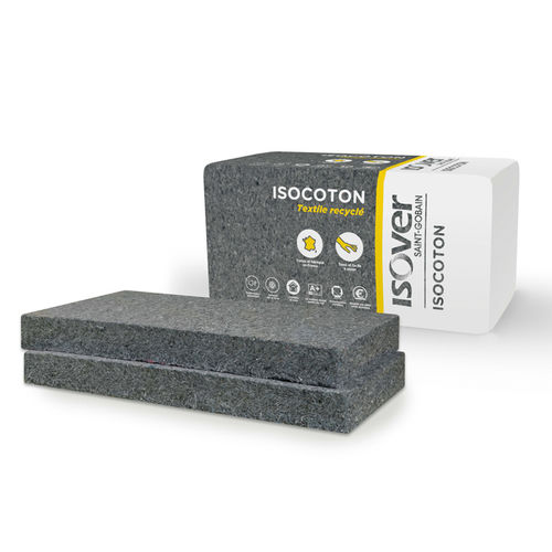 Thermo-akustische Isolierung - ISOCOTON - ISOVER SAINT-GOBAIN - Wolle aus Recycling-Gewebe / Platten / Innenbereich