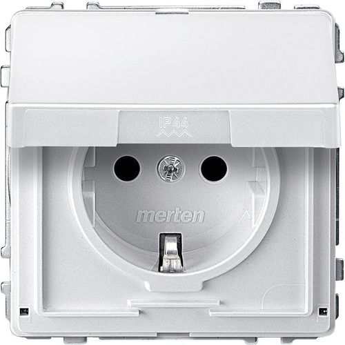 Wandmontierte Steckdose - MEG2310-7219 - Merten GmbH - bündig / weiß / IP44