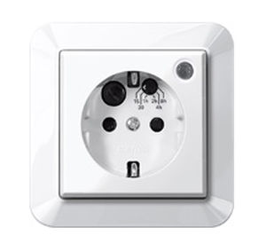 Wandmontierte Steckdose - 1-M - Merten GmbH - modern / weiß / mit Timer