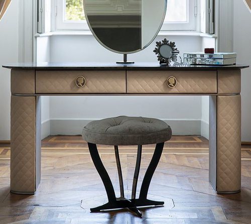 Moderner Schminktisch - PENELOPE - Alberta - Holz / Leder / 1 Person