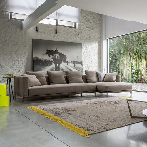 Ecksofa - DYLAN - Alberta - modern / Stoff / grau