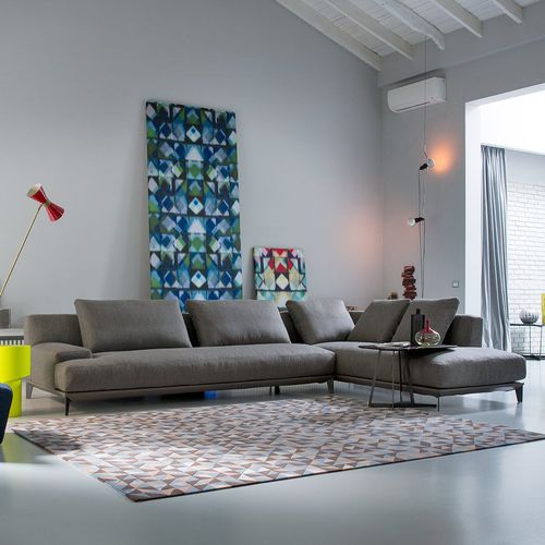 Ecksofa - RONNY - Alberta - modern / Stoff / braun