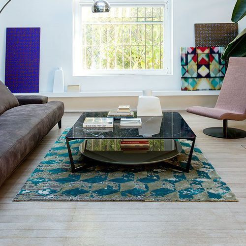 Moderner Couchtisch - FRISCO - Alberta - MDF / Marmor / Gestell aus Metall