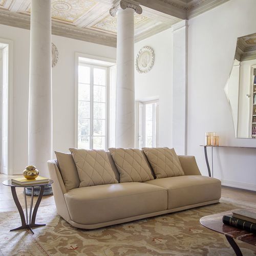Modernes Sofa - AUDREY - Alberta - Stoff / Leder / beige