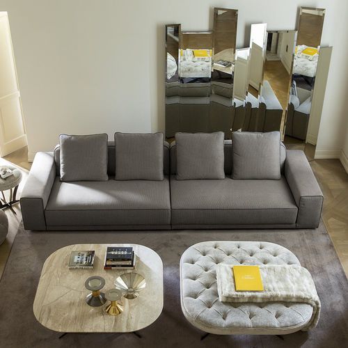 Ecksofa - TYRON - Alberta - modern / Stoff / grau