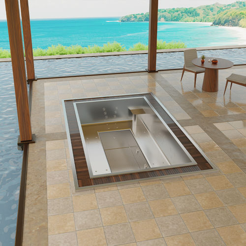 Einbau-Whirlpool - INNOVIBE 8 - Aquavia Spa - rechteckig / 8 Plätze / Edelstahl