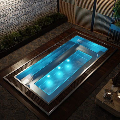 Einbau-Whirlpool - INNOVIBE 10 - Aquavia Spa - rechteckig / 10 Plätze / Edelstahl