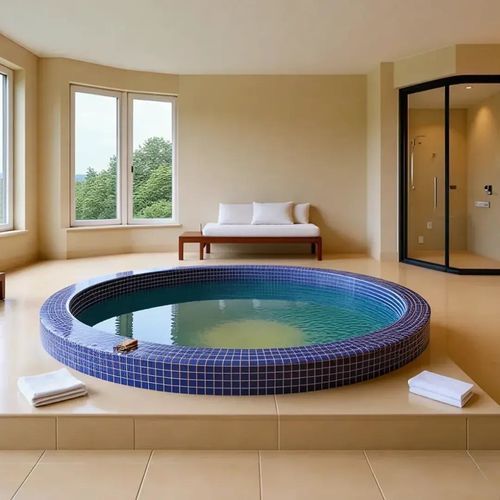 Einbau-Whirlpool - Tiled 190 - Aquavia Spa - kreisförmig / Fünfsitzer / Stahl