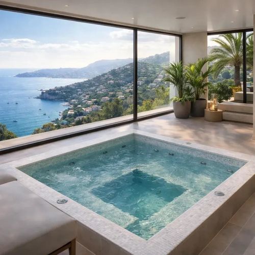 Einbau-Whirlpool - TILED 220 - Aquavia Spa - quadratisch / Fünfsitzer / Mosaik