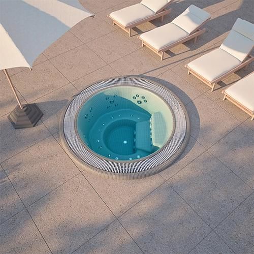 Einbau-Whirlpool - OASIS 40 - Aquavia Spa - rund / Sechssitzer / Viersitzer