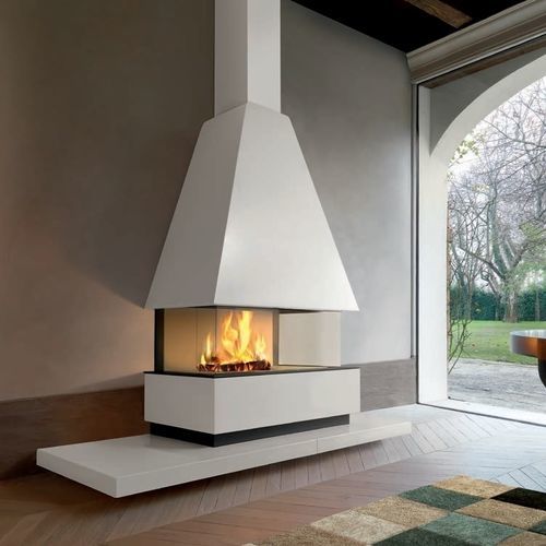Holzkamin - GOTEBORG - Piazzetta - Einbau / für Wandmontage / mit 3 Sichtseiten