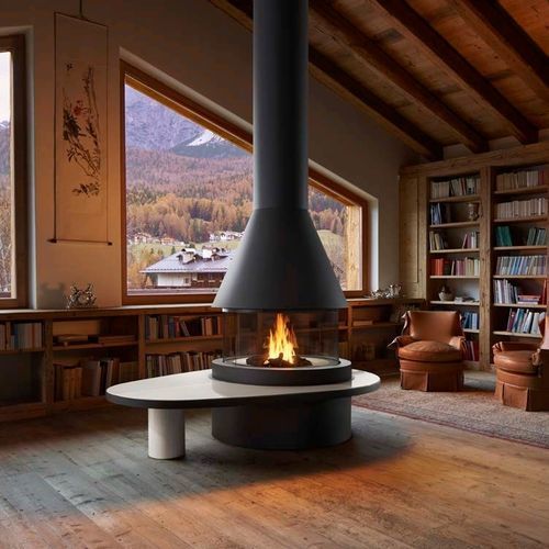 Holzkamin - HAMILTON - Piazzetta - Einbau / Insel / Zentral