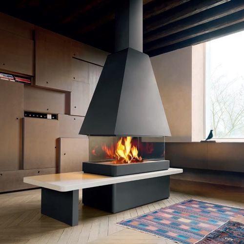 Holzkamin - MALMO - Piazzetta - Einbau / Insel / mit 4 Sichtseiten