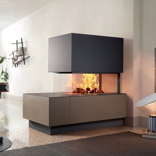 Holzkamin - TAMPERE XL - Piazzetta - wandmontiert / für Wandmontage / ohne Abzug