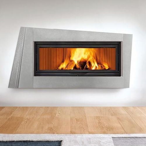 Moderne Kaminverkleidung - SALISBURGO - Piazzetta - Steingut / doppelseitig / weiß
