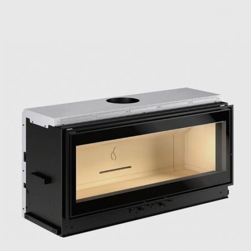 Geschlossene Feuerstelle / Holz - MC 120/48 - Piazzetta - mit 1 Sichtseite / Stahl / Keramik