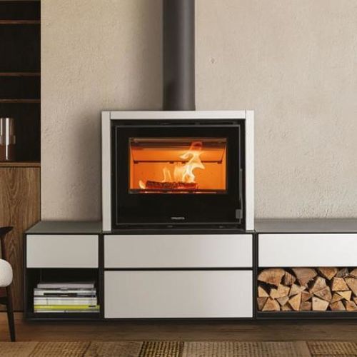 Holz-Kaminofen - VOXEL COMB. A - Piazzetta - 6 kW / freistehend / modern