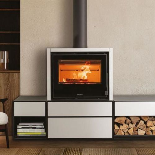 Holz-Kaminofen - VOXEL COMB. D - Piazzetta - 6 kW / freistehend / modern