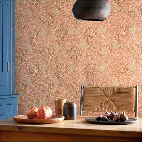 Moderne Tapete - APPLE   - MORRIS & Co. - Naturmotiv / Stoffoptik / blau