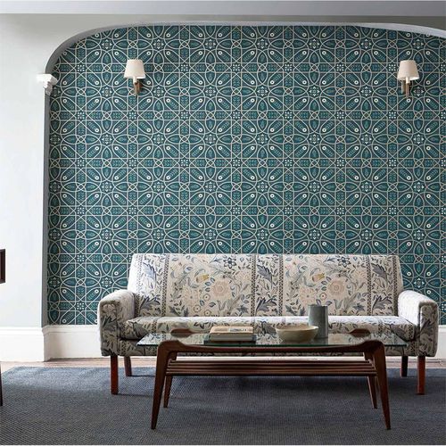 Moderne Tapete - BROPHY TRELLIS - MORRIS & Co. - Leinen / Motiv / Stoffoptik