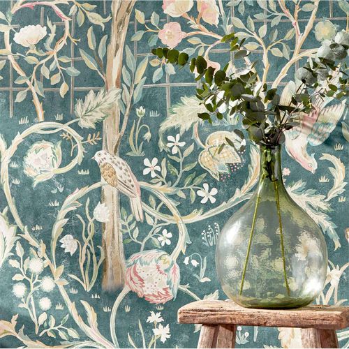 Moderne Tapete - MELSETTER - MORRIS & Co. - Blumenmotiv / Naturmotiv / Tiermuster