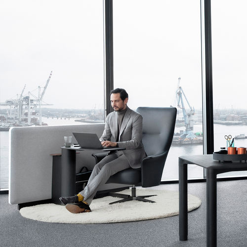 Moderner Besuchersessel - PORTS TASK LOUNGE - Bene GmbH - Stoff / Hochlehner / mit Kopfstütze
