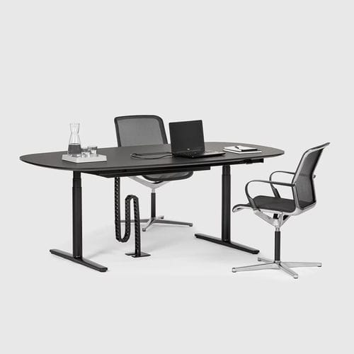 Moderner Besprechungstisch - LEVEL PURE LIFT MEETING - Bene GmbH - melaminbeschichtet / Gestell aus Aluminium / Gestell aus Fenix NTM®