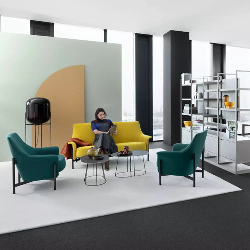 Moderner Sessel - PORTS - Bene GmbH - Stoff / Leder / Edelstahl