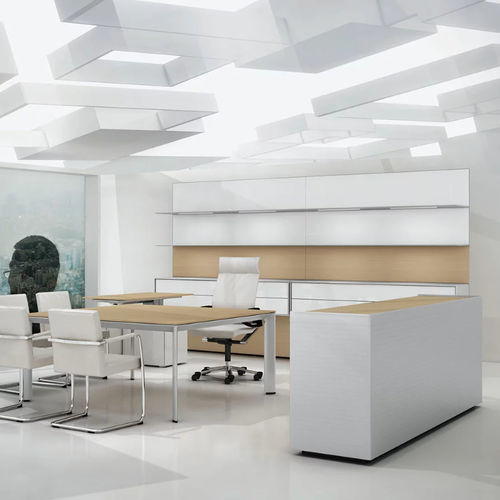 Niedriger Aktenschrank - AL - Bene GmbH - hoch / Holz / Aluminium