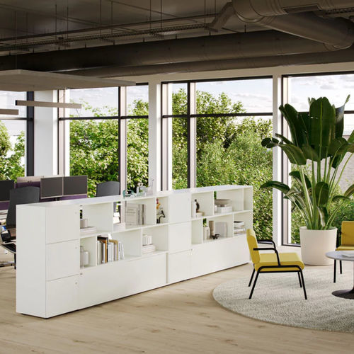 Niedriger Aktenschrank - LOFT - Bene GmbH - hoch / Eiche / Ahornholz