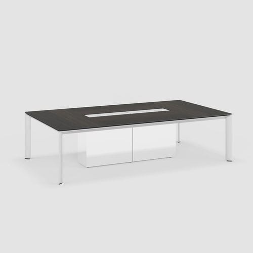 Moderner Besprechungstisch - AL  - Bene GmbH - Eiche / Aluminium / Gestell aus Aluminium