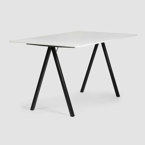 Moderner Besprechungstisch - DELTA PURE MEETING HIGH - Bene GmbH - Stahl / Holz / Gestell aus Furnierholz