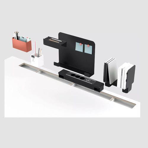 Kupfer-Büroorganizer - STUDIO - Bene GmbH - pulverbeschichteter Stahl / Keramik / Eiche