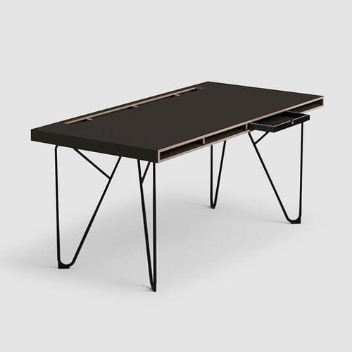 Bodenstehender Schreibtisch - STUDIO SWING - Bene GmbH - modern / Eiche / Kastanienholz